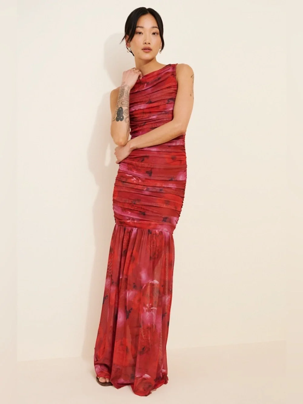 elise maxi dress elliatt Elliatt Elise Red Ruched Mermaid Maxi Dress Size XS